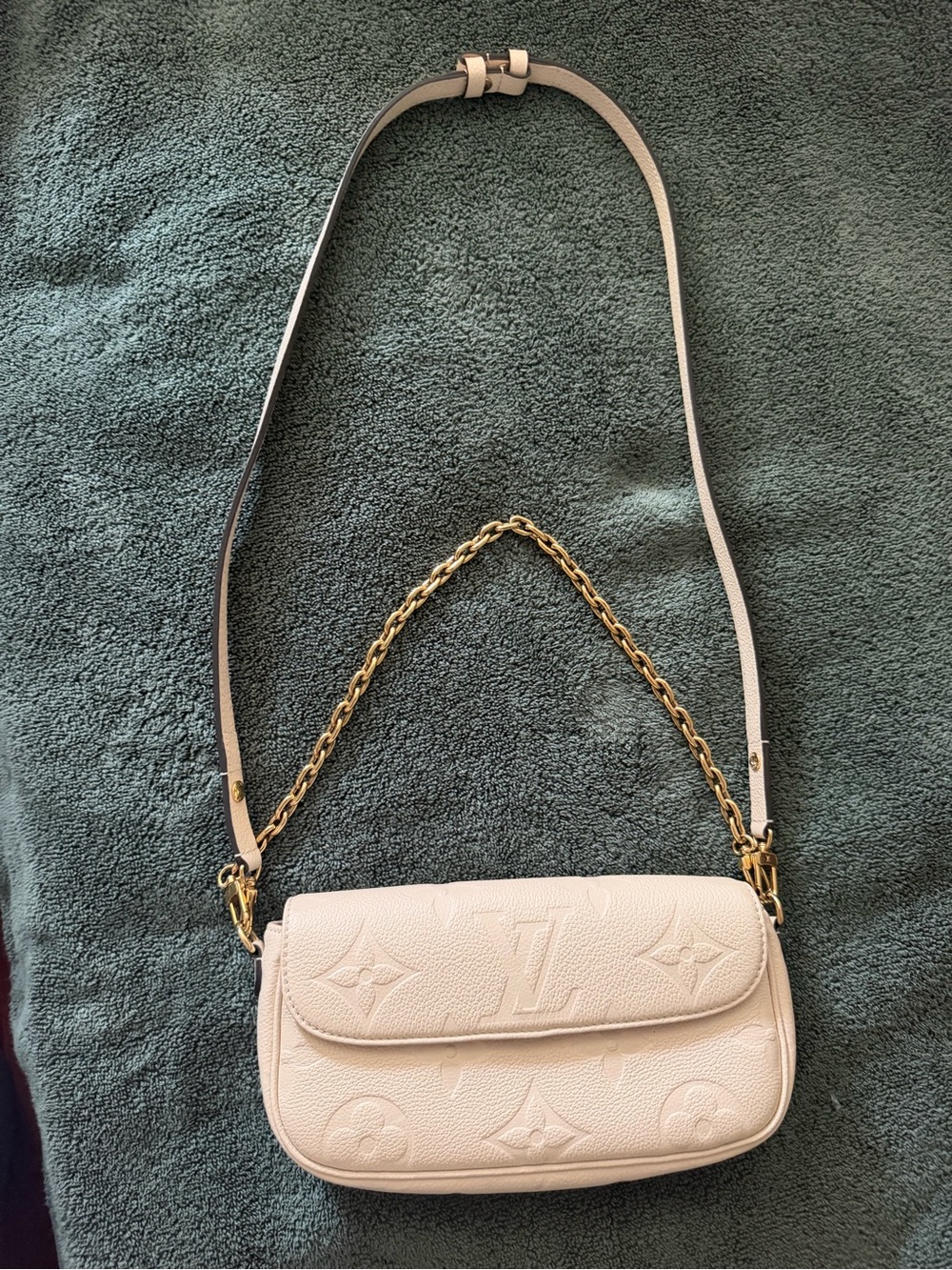 Louis Vuitton IVY Cream Monogram Embossed Leather Crossbody Bag - Picture 2 of 13